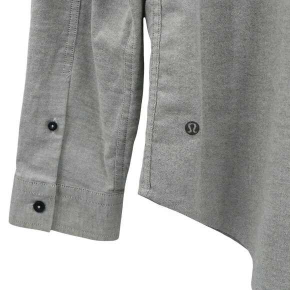 Lululemon Men's Commission Oxford Button Front Shirt Long Sleeve Gray XL XXL - Picture 4 of 5